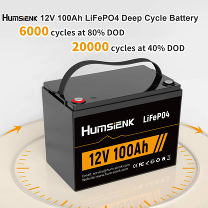 Humsienk 12V 100Ah LiFePO4 Battery