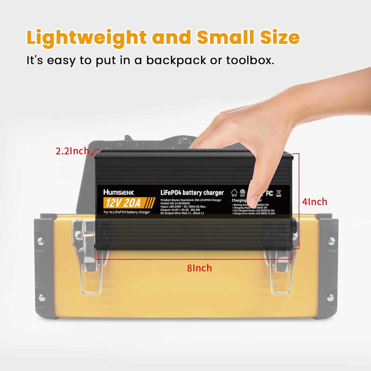 Humsienk 14.6V 20A Dedicated LiFePO4 Battery Charger