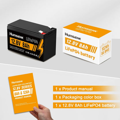 Humsienk 12V 8Ah LiFePO4 Battery