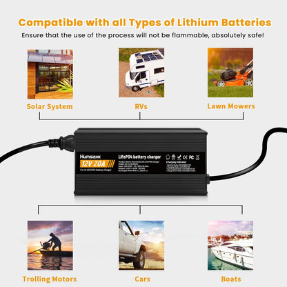 Humsienk 14.6V 20A Dedicated LiFePO4 Battery Charger