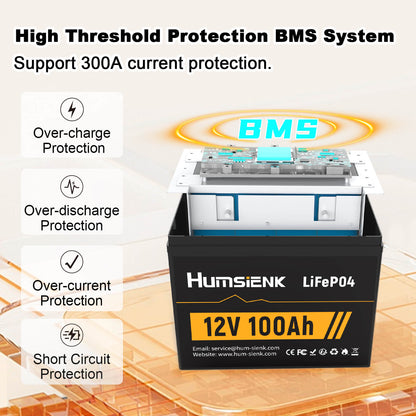 Humsienk 12V 100Ah LiFePO4 Battery